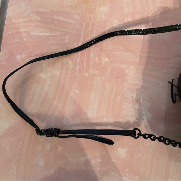 Victoria Secret Black Embossed Python Print Mini Backpack - Picture 9 of 9